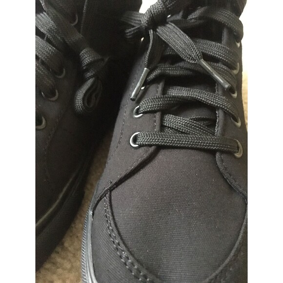 Faded Glory Womens Black Canvas High Top Lace Up Sneakers Shoes Memory Foam - Picture 5 of 6